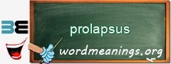 WordMeaning blackboard for prolapsus